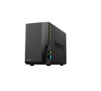 Synology 2-Bay DS224+ (Black) NAS, Metal, Surface Mount, Compatible with Computers & Laptops