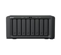 Synology DS1825+ 128TB (Synology HAT53) 8 bay Plus series with Ryzen V1500B, 8GB Ram (32GB max), 2x 2.5GbE, 2x M.2 NVMe slots. PCIe slot for NIC options. DX525 expansion available via Type-C.