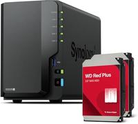 Synology DS225+ 2-Bay Diskstation NAS (Intel Celeron J4125 Quad-Core, 2 GB Non-ECC DDR4 SODIMM 1 x 2,5 GbE und 1 x 1 GbE RJ-45 LAN-Port) 12TB Bundle with 2X 6TB WD Red Plus