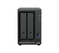 Synology DS725+ 32TB (Synology HAT33) 2 bay Plus series with Ryzen R1600, 4GB Ram (32GB max), 1x 2.5GbE, 1x 1GbE, 2x M.2 NVMe slots. DX525 expansion available via Type-C.