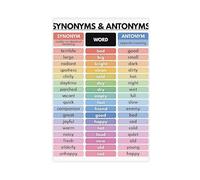 SYNONYMS & ANTONYMS POSTER, Vocabulary Chart, Homeschool, English Classroom Decor, Educational (7) Canvas Poster Wall Art Decor Print Picture Paintings for Living Room Bedroom Decoration 20x30inch(50x