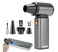 SYNRIC Compressed Air Duster, Stepless Speed Electric Air Duster, Metal Shell Air Blower with Brushless Motor, 120000 RPM Keyboard Cleaner Replaces Canned Air for Outdoors, Car, Home Cleaning