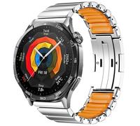 synsing 22 mm Universal Titanium Metal Strap with Easyfit Clasp for Huawei GT6/GT6 Pro/GT5/4/3 Pro 46 mm, Garmin Fenix 8 47 mm/Fenix 6 Pro - Hybrid Silicone Lining, Lightweight, No Pulling Hair