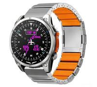 synsing 26 mm wide titanium quick release watch strap with hybrid silicone lining, compatible with Instinct 3 50 mm, Fenix 8 51 mm, 22 mm strap without gap for Fenix 8, 47 mm, no pulling on the hair