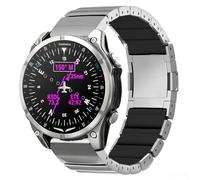 synsing 26mm Titanium Quickfit Watch Band with Hybrid Silicone Lining Compatible for Garmin Instinct 3 50mm/Fenix 8 51mm, 22mm No Gap Band for Fenix 8 47mm/E 47mm/Fenix 6 Pro, Anti-Slip, No Hair Pull