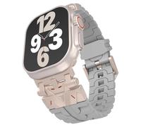 synsing Rugged Ultra 2 Band for iWatch Series 10 (Width 26mm) Compatible with Apple Watch Ultra 49mm 46mm 45mm 44mm 42mm with Premium Stainless Steel Metal Connector and TPU, gris, 49/46/45/44/42mm