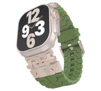 synsing Rugged Ultra 2 Band for iWatch Series 10 (Width 26mm) Compatible with Apple Watch Ultra 49mm 46mm 45mm 44mm 42mm with Premium Stainless Steel Metal Connector and TPU, Amaryllis Green,