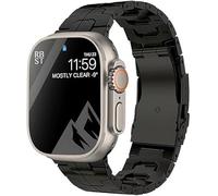 synsing Titanium Band Compatible for Apple Watch 46mm Series 10 Ultra 2 49mm 45mm 44mm 42mm 41mm 40mm 38mm,Titanium Metal Strap Compatible for iWatch SE Series 9 8 7 6 5 4 3 2 1, Black 38mm