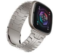synsing Titanium Band Compatible with Fitbit Versa 4 Bands and Sense 2 Straps, Titanium Metal Watch Band Replacement Bands for Fitbit Versa 3 and 4 / Sense 2 and 1 Accessories, 22mm, Titanium