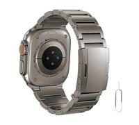 synsing Titanium Band for Apple Watch Ultra 2 49mm Series 10 46mm, Titanium Metal Watchband Strap with Integrated Buckle for iWatch 45mm 44mm 42mm 41mm 40mm 38mm Series 9/8/7/6/5/4/3/2/1/SE, Titan38