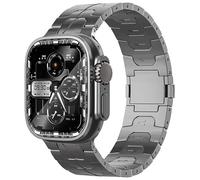 synsing Titanium Magnetic Series 10 46mm Ultra 2 Band Compatible for Apple Watch Ultra 49mm 45mm 44mm 42mm 41mm 40mm 38mm, Titanium iWatch Metal Strap - Titanium Color Matching iWatch Wristband