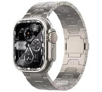 synsing Titanium Magnetic Series 10 46mm Ultra 2 Band Compatible for Apple Watch Ultra 49mm 45mm 44mm 42mm 41mm 40mm 38mm, Titanium iWatch Metal Strap - Titanium Color Matching iWatch Wristband