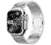 synsing Titanium Magnetic Series 10 46mm Ultra 2 Band Compatible for Apple Watch Ultra 49mm 45mm 44mm 42mm 41mm 40mm 38mm, Titanium iWatch Metal Strap - Titanium Color Matching iWatch Wristband