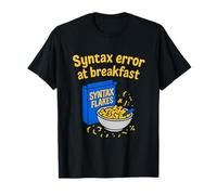 Syntax Error at Breakfast Cereal Box Tech Design T-Shirt