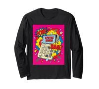 Syntax Error Exploding Calculator Pop Art Comic Style Retro Long Sleeve T-Shirt