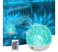 SYNTAXHO Aurora Ocean Wave Projector Lamp - 360° Rotating Northern Lights with 16 Colors, Dynamic Mood Lighting for Bedroom/Parties Ultra-Quiet Sensory Night Light Unique Gift for All Ages