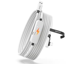 Syntech Link Cable with Charging 16FT Compatible with Oculus/Meta Quest 3S/3, Quest2 Accessories, USB 3.0 Link Cable with Extra Charging Port, for PC/SteamVR and Extended Gameplay