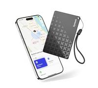 Syntech Smart Slim Wallet Tracker,Rechargeable Battery Item Finders Works with Apple Find My (iOS only),IP68 Waterproof Bluetooth Air Tag Trackers Card for Wallet,Luggage,Passports & Bags