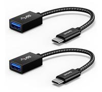 Syntech USB C to USB Adapter, 2 Pack USB C to USB 3, 10Gbps Type C, Thunderbolt 3 to USB Female Adapter OTG Cable Compatible with iPhone 17/16/15 Pro Max, iPad mini 6, MacBook Pro/Air/Neo, Black