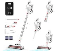 Syntecno Cordless Vacuum Cleaner Stick Vacuums - Electric Brooms Powerful Lightweight Vaccum Cleaners Upright Handheld Rechargeable Lithium-Ion Battery Wireless for Home Hardwood Floor Carpets Car