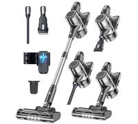 Syntecno Cordless Vacuum Cleaner Stick Vacuums - Powerful Lightweight Electric Brooms Upright Handheld Wireless Bagless Battery Rechargeable Cleaners Anti Hair Wrap for Pet Stair Carpet Car Home
