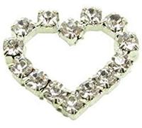 Syntego 10 x Mini Silver Heart Diamante Rhinestone Embellishment Wedding Cards Craft NO Bar (BK22)