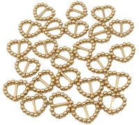 Syntego 100 Gold Pearl Heart Shaped Beads 16mm x 15mm Double Sided Ribbon Sliders Wedding Table Decorations, Card Making Embellishments