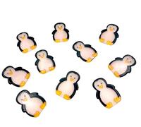 Syntego 10pcs Glitter Kawaii Penguins 23mm Flat Back Resin Christmas Embellishments Cabochons Decoration for Card Making
