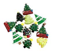 Syntego 12pcs Kawaii Assorted Christmas Trees Flatback Resin Embellishments Cabochons for Crafting