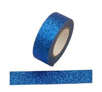 Syntego 2 Rolls Glitter Washi Tape Decorative Craft Self Adhesive Stick On Sticky Glitter Trim 15mm x 5 Meters (Blue)