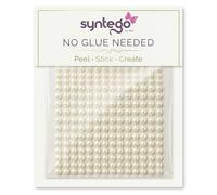 Syntego 200pcs 6mm Self Adhesive Pearls - Flat Back Pearl Stickers for Crafts, Scrapbooking & DIY - Craft Embellishments for Cards, Decorations, Art Projects (Ivory)