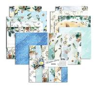 Syntego 24 Sheets, 12 Designs Winter Story Decorative Acid Free Scrapbook Paper Set 160gsm,Single Sided 15.2cm x 15.2cm (6in x 6in)