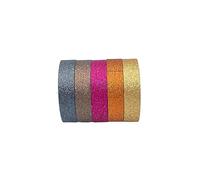 Syntego 5 Rolls Glitter Washi Tape Rolls Decorative Craft Set Colored Tape, Scrapbook Tape, Journaling, Craft Tape (Mix 6)