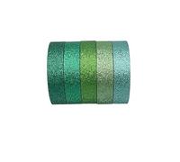 Syntego 5 Rolls Glitter Washi Tape Rolls Decorative Craft Set Colored Tape, Scrapbook Tape, Journaling, Craft Tape (Mix 4)