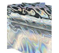Syntego 5 Sheets A4 Premium Holographic Lava Effect Card Single Sided 240gsm / 88lb Cover (Silver)