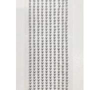 Syntego 500 x Self Adhesive Pearls Gems 3mm Mini Flat Backed Round Pearls Beads Strips Embellishments (Metallic Silver)