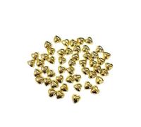 Syntego 50pcs Flat Backed Metallic Gold Pearl Heart Shaped Bead Embellishments for Crafting