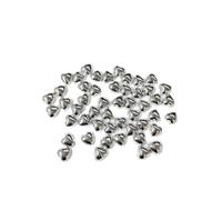 Syntego 50pcs Flat Backed Metallic Silver Pearl Heart Shaped Bead Embellishments for Crafting