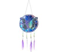 Syntego 5D DIY Blue Butterfly Hanging Diamond Kit I Mystical Feather Dream Catcher Crystal Rhinestone Painting Kit for Home Decoration, Birthday Gift & Special Occasions I Easy to Use & Carry