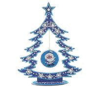 Syntego 5D DIY Christmas Tree Glow in The Dark Night Stand Luminous Diamond Painting for Adults (Blue Tree)