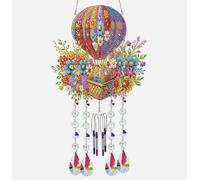 Syntego 5D DIY Colorful Hot Air Balloon Windchime Diamond Painting Kit I Multi Color Acrylic Hot Air Balloon I for Garden or Home Décor I Relaxing Rhinestone Art Craft Kit I for Adults & Beginners