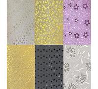 Syntego 60 Sheets Glitter Cardstock Paper, A4 Sparkly Paper Premium Craft Self-Adhesive Glitter Sticker Paper for Art Projects Gift Wrapping Party 6 Embossed Designs 80gsm
