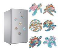 Syntego 6pcs 5D Diamond Painting Art Assorted Sea Turtle DIY Diamond Magnets Kit for Beginners Arts and Crafts