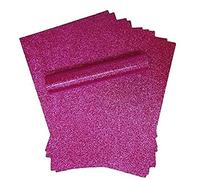 Syntego A4 Glitter Paper Fuchsia Pink Sparkly Soft Touch Non Shed Thick 150gsm Paper (20 Sheets)