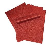 Syntego A4 Glitter Paper Sparkly Soft Touch Non Shed Thick 150gsm / 40lb Paper 10 Sheets (Red)