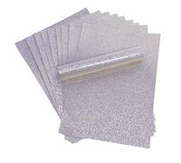 Syntego A4 Glitter Paper Sparkly Soft Touch Non Shed Thick 150gsm / 40lb Paper 10 Sheets (Silver)