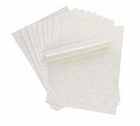 Syntego A4 Glitter Paper White Sparkly Soft Touch Non Shed Thick 150gsm Paper Pack of 20 Sheets