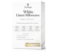 Syntego A4 Linen Card 250gsm - Recycled Silkweave Textured Card for Printing, Invitations, Menus & Crafts (200, White)