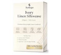 Syntego A4 Linen Card 250gsm - Recycled Silkweave Textured Card for Printing, Invitations, Menus & Crafts (10, Ivory)