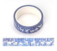 Syntego Aurora and Silver Foil Reindeer Christmas Washi Tape Masking Self Adhesive Trim 15mm x 5 Meters